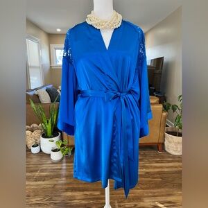 Victoria's Secret Vibrant Blue Satin Robe